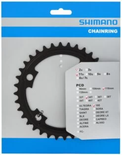 Shimano Chainring For FC-R7000 50/34T Chainring 11-speed | Bike-Discount -Shimano Riding 105 FC R7000 34 schwarz Verpackung 1280x1280