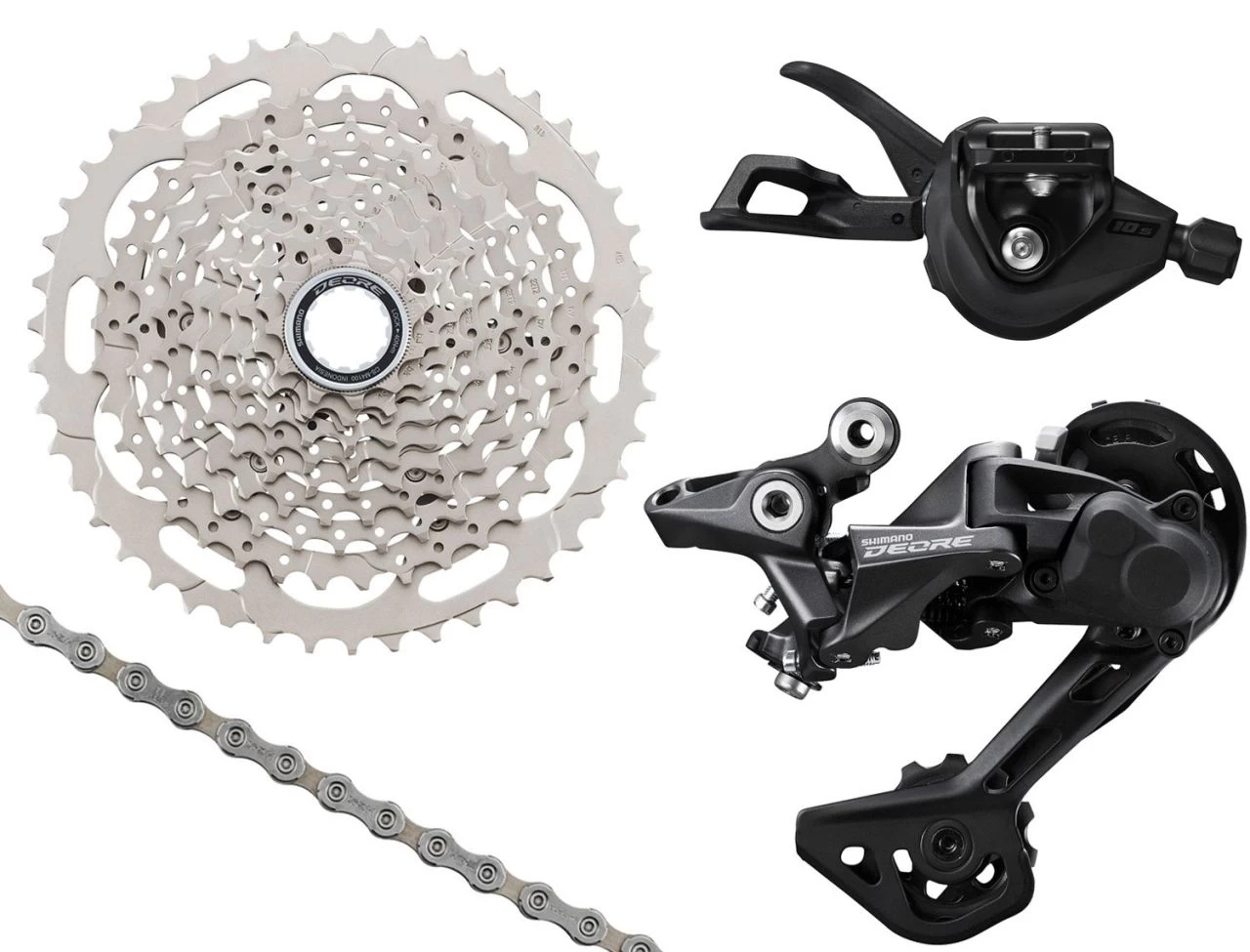 Shimano DEORE M4100 1x10-speed Upgrade Kit 11-46 I-Spec EV MTB Group Sets | Bike-Discount 1 Shimano DEORE M4100 1x10-speed Upgrade Kit 11-46 I-Spec EV MTB Group Sets | Bike-Discount
