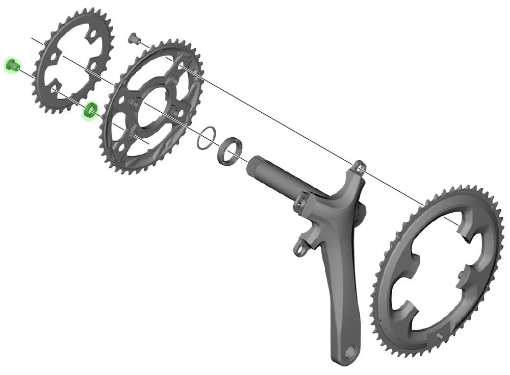 Shimano TIAGRA Chainring Bolts For FC-4703 (4 Pieces) Chainring Accessories | Bike-Discount 2 Shimano TIAGRA Chainring Bolts For FC-4703 (4 Pieces) Chainring Accessories | Bike-Discount - Image 2