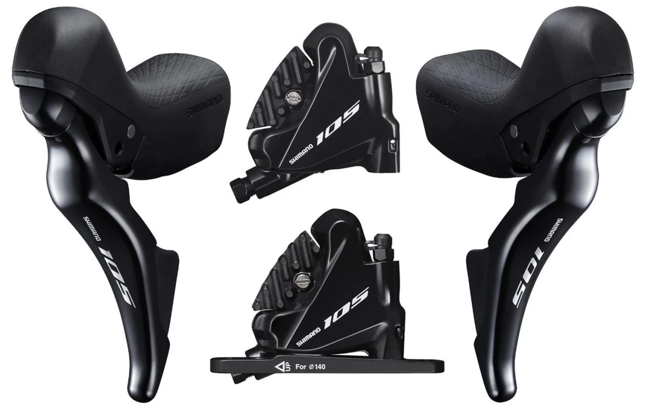 Shimano 105 ST-R7025+BR-R7070 2x11-speed Disc Brake Set Gear Shift Lever 2 X 11-speed | Bike-Discount 1 Shimano 105 ST-R7025+BR-R7070 2x11-speed Disc Brake Set Gear Shift Lever 2 X 11-speed | Bike-Discount