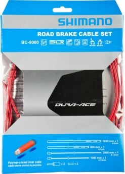 Shimano DURA ACE BC-9000 Polymer Brake Cable Set Brake Cable Sets | Bike-Discount -Shimano Riding Shimano Dura Ace BC 9000 Polymer Bremszugset rot c 1280x1280