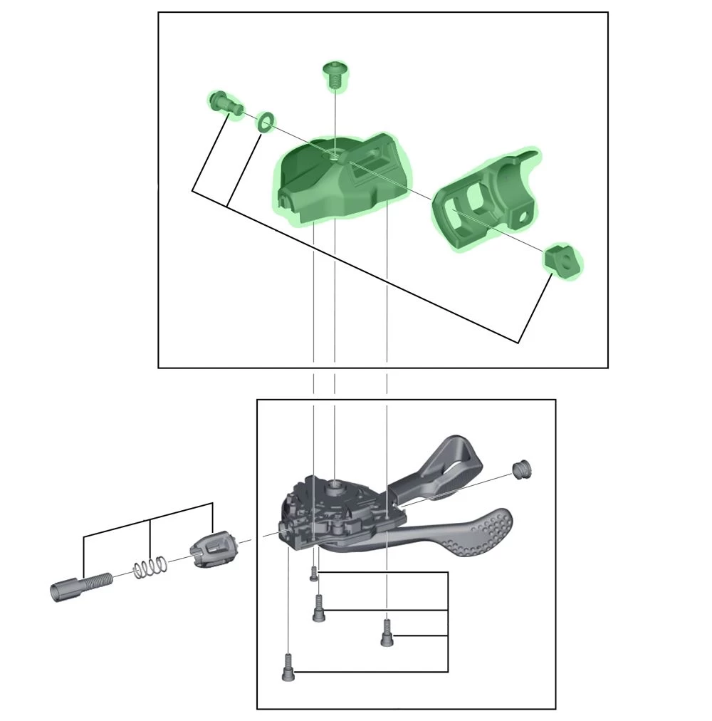 Shimano Housing Cover Complete For SL-M8000-I I-Spec II Right Spare Parts | Bike-Discount 2 Shimano Housing Cover Complete For SL-M8000-I I-Spec II Right Spare Parts | Bike-Discount - Image 2