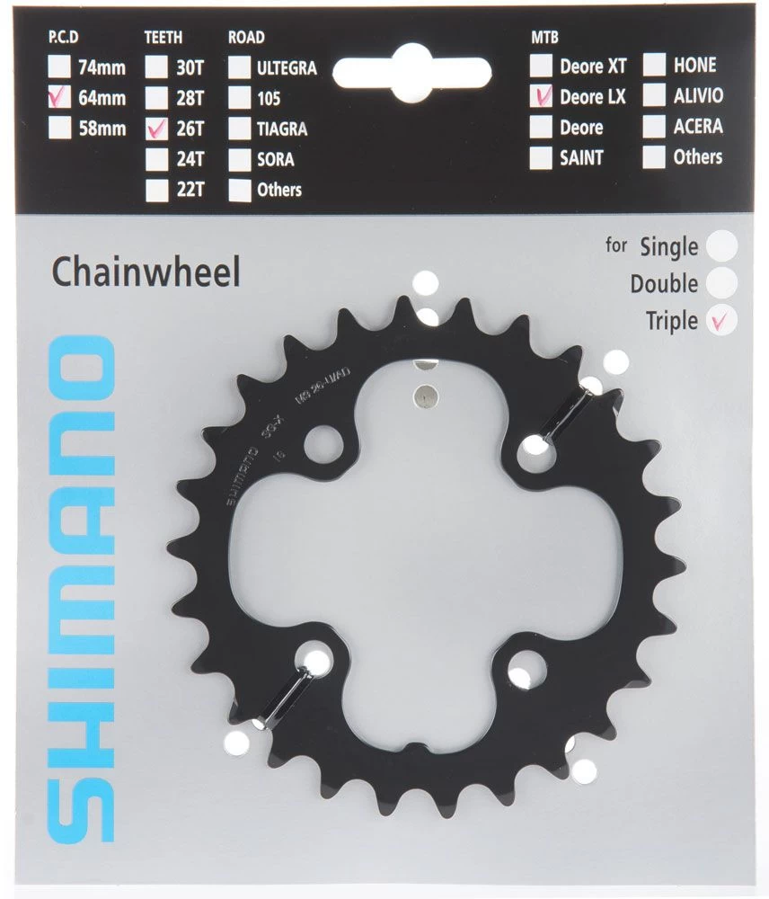 Shimano SLX Chainring For FC-M661/670 26T 9-speed | Bike-Discount 2 Shimano SLX Chainring For FC-M661/670 26T 9-speed | Bike-Discount - Image 2